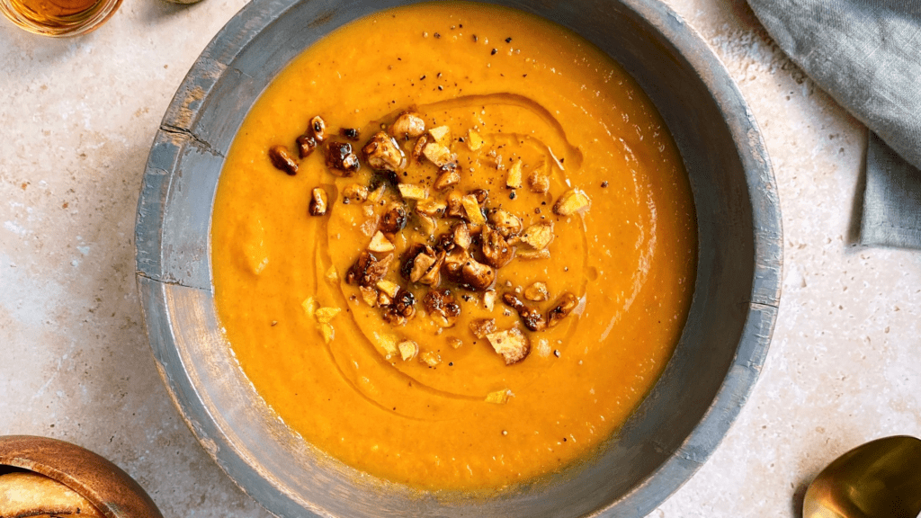 Maple and Red Curry Sweet Potato Soup